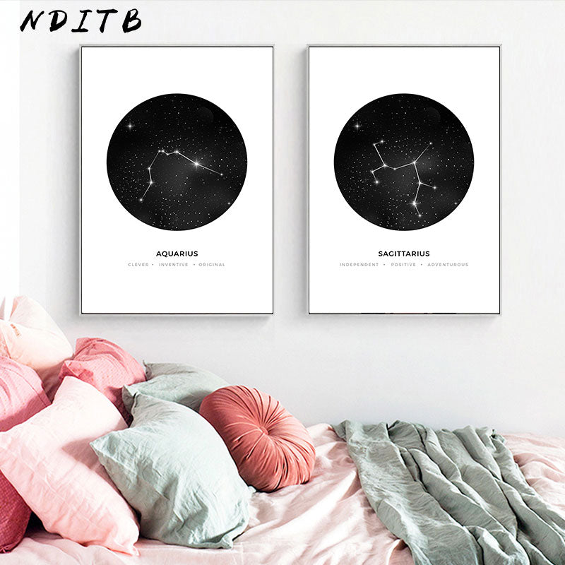 Constellation Nursery Wall Art Canvas Poster Prints