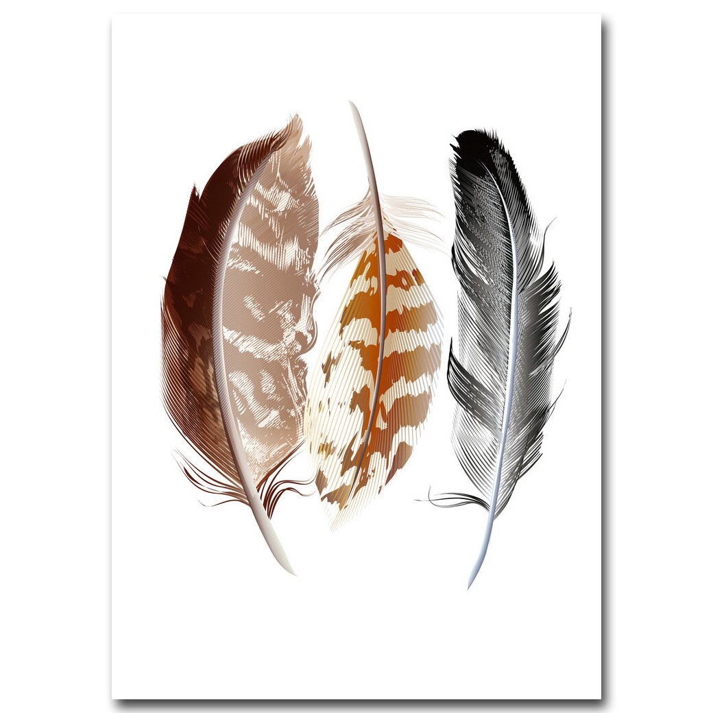 Watercolor Feathers Abstract Poster Canvas