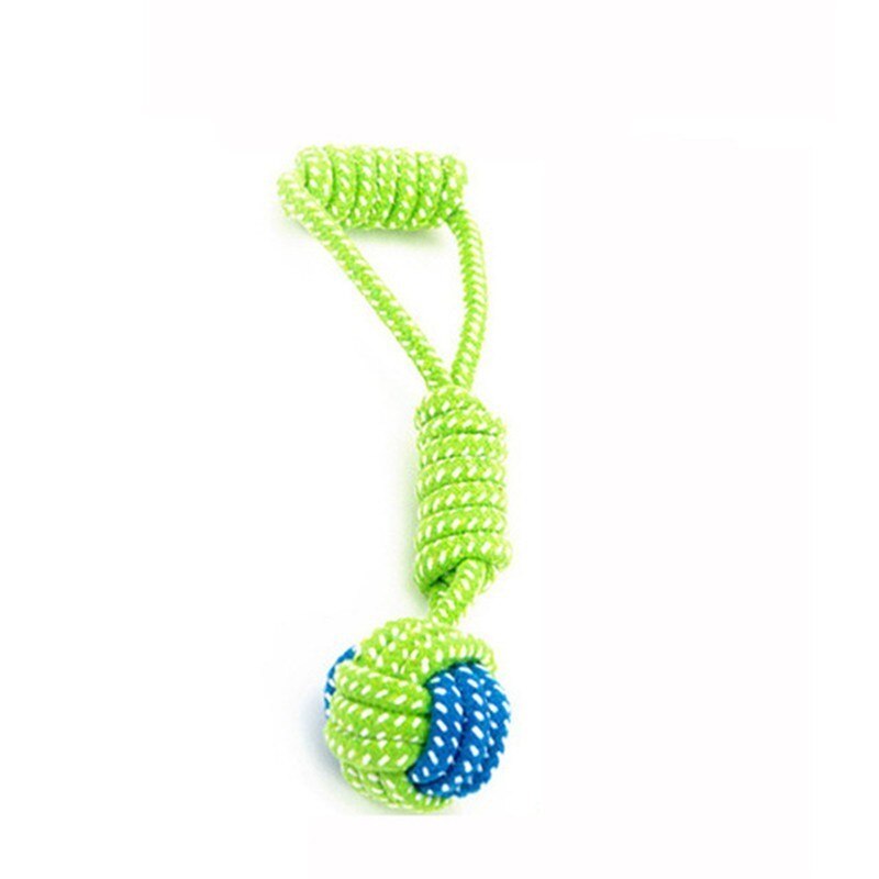 1PC Pet Supply Dog Toys Dogs Chew Teeth Clean Outdoor Training Fun Playing Green Rope Ball Toy For Large Small Dog Cat