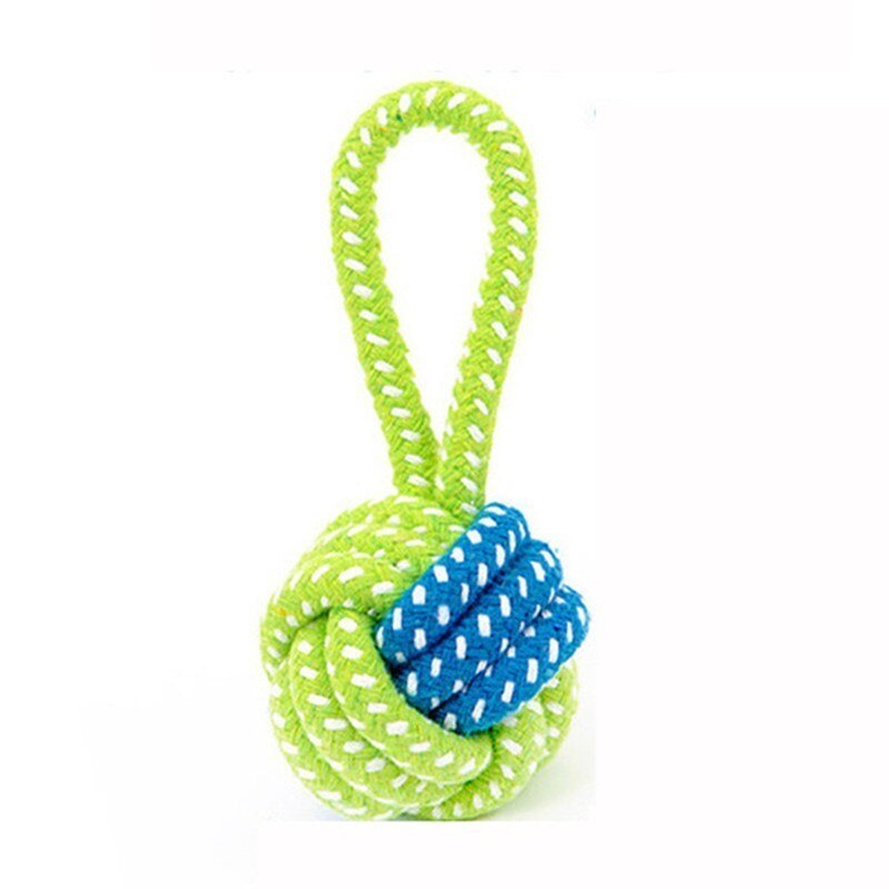 1PC Pet Supply Dog Toys Dogs Chew Teeth Clean Outdoor Training Fun Playing Green Rope Ball Toy For Large Small Dog Cat