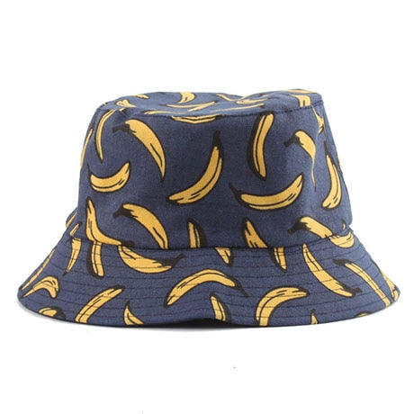 Panama Bucket Hat Men Women Summer Bucket Cap Banana Print Yellow Hat Bob Hat Hip Hop Gorros Fishing Fisherman Hat