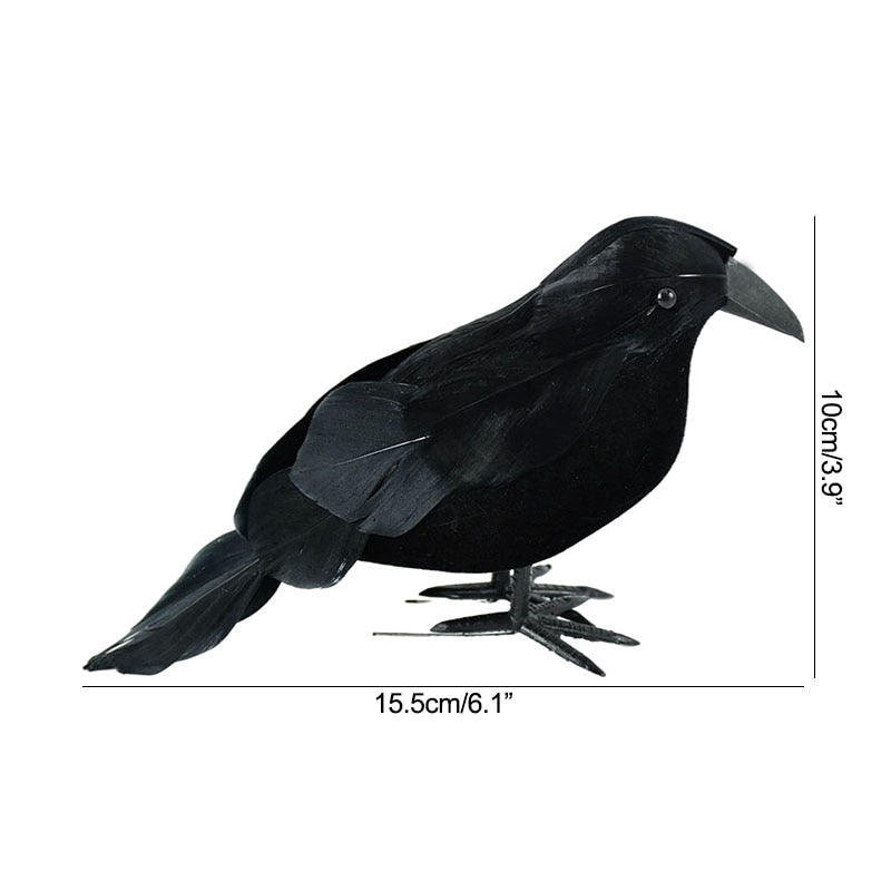 1pc Halloween Black Crow Model Simulation Fake Bird Animal Scary Toys For Halloween Party Home Decoration Horror Props