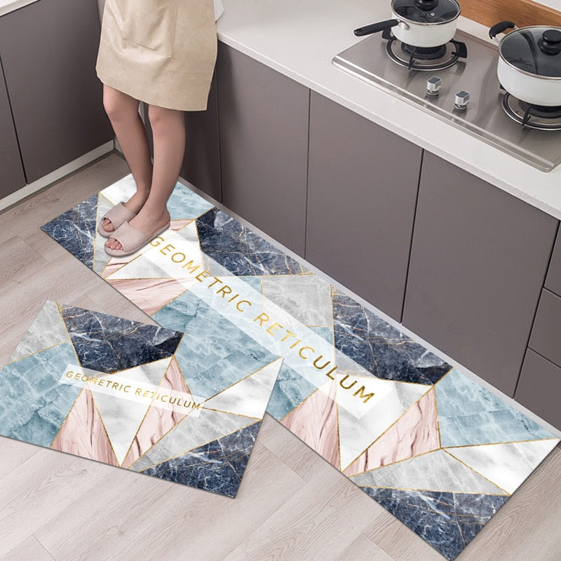 Nordic Style Kitchen Floor Mat Carpet Long Strip Modern Home Decor Non-Slip Absorbent Entrance Doormat Living Room Foot Mats