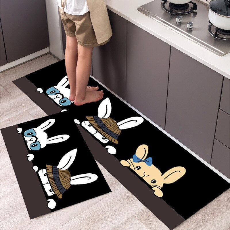 Nordic Style Kitchen Floor Mat Carpet Long Strip Modern Home Decor Non-Slip Absorbent Entrance Doormat Living Room Foot Mats