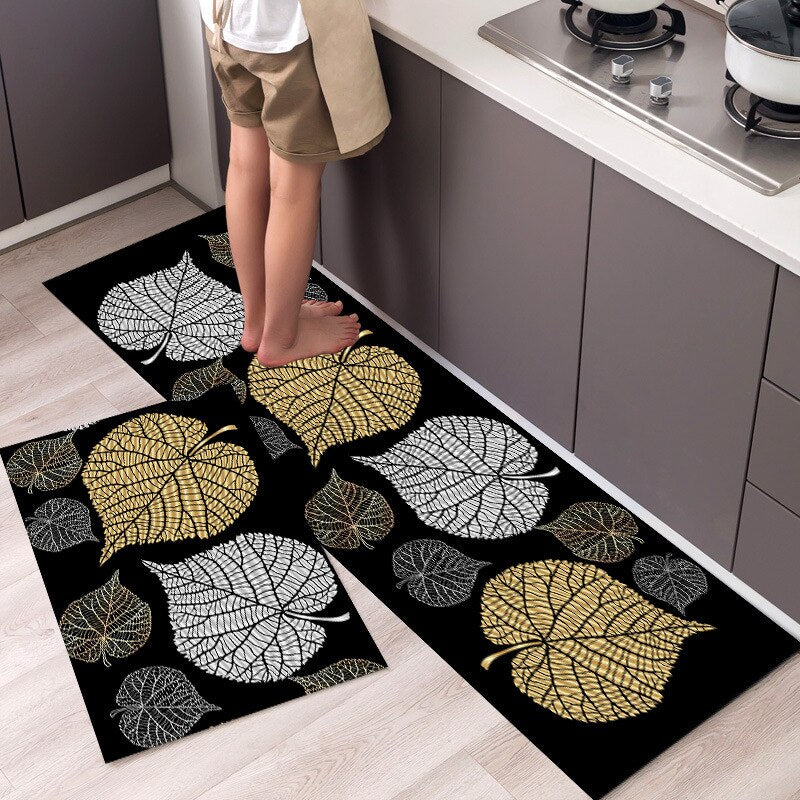 Nordic Style Kitchen Floor Mat Carpet Long Strip Modern Home Decor Non-Slip Absorbent Entrance Doormat Living Room Foot Mats