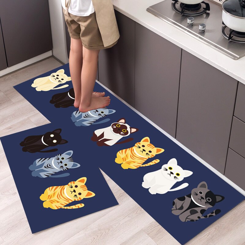 Nordic Style Kitchen Floor Mat Carpet Long Strip Modern Home Decor Non-Slip Absorbent Entrance Doormat Living Room Foot Mats