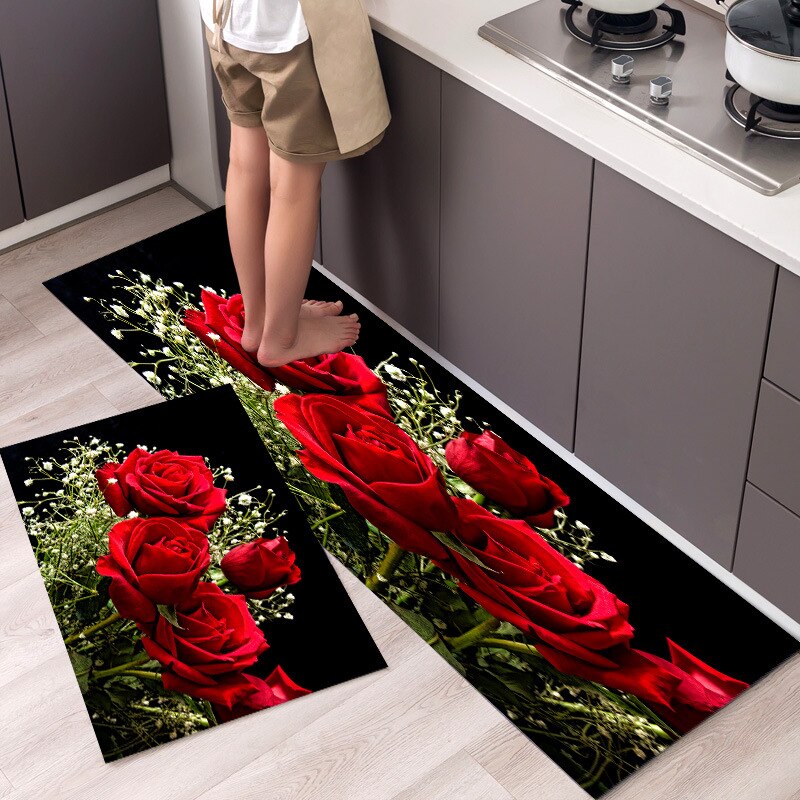 Nordic Style Kitchen Floor Mat Carpet Long Strip Modern Home Decor Non-Slip Absorbent Entrance Doormat Living Room Foot Mats