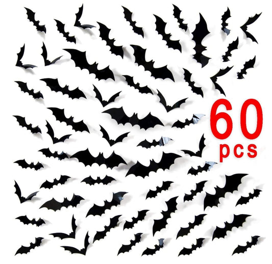 Halloween Decoration 3D Black PVC Bat Halloween Party DIY Decor Wall Sticker Bar Room Halloween Party Scary Decos Props