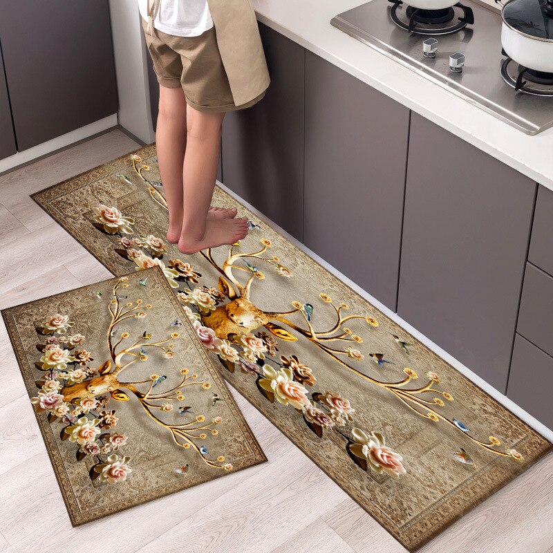 Nordic Style Kitchen Floor Mat Carpet Long Strip Modern Home Decor Non-Slip Absorbent Entrance Doormat Living Room Foot Mats