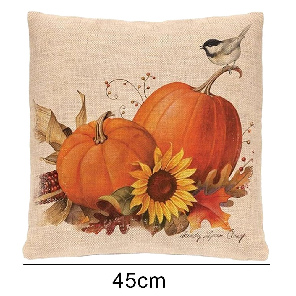 Thanksgiving Day Pumpkin Truck Harvest Rustic Art Decor Cushion Cover Sofa Home Fall Autumn Farm 45*45 cm Printed Pillow Covers