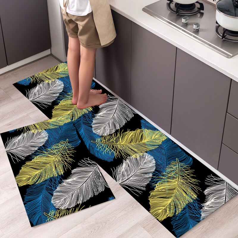 Nordic Style Kitchen Floor Mat Carpet Long Strip Modern Home Decor Non-Slip Absorbent Entrance Doormat Living Room Foot Mats