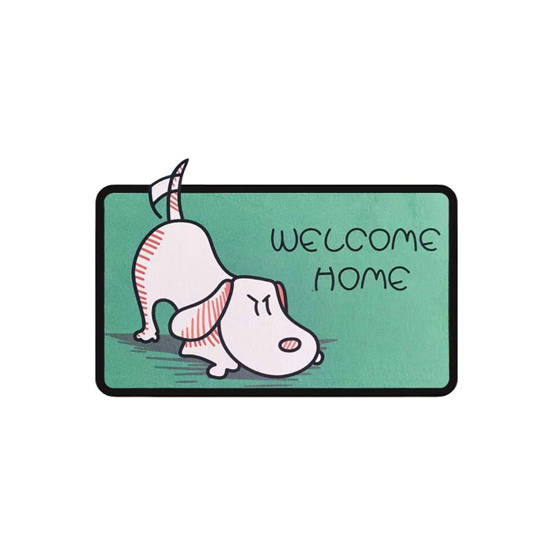 Cartoon Welcome Entrance Doormats Carpets Rugs For Home Bath Living Room Floor Stair Kitchen Hallway Non-Slip Cat Dog Pet Gamer