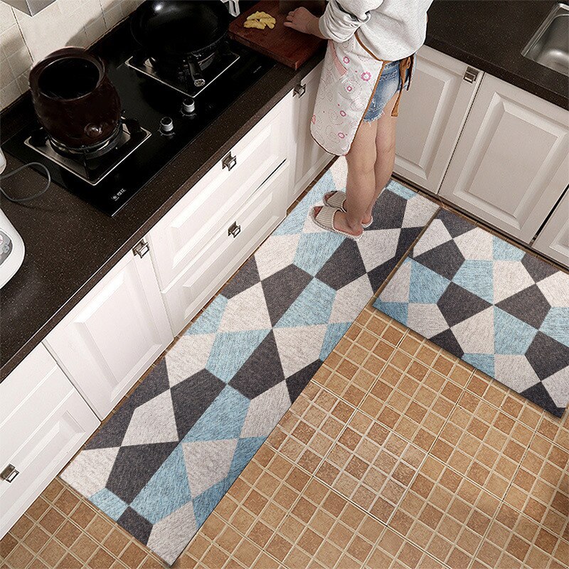 Nordic Style Kitchen Floor Mat Carpet Long Strip Modern Home Decor Non-Slip Absorbent Entrance Doormat Living Room Foot Mats