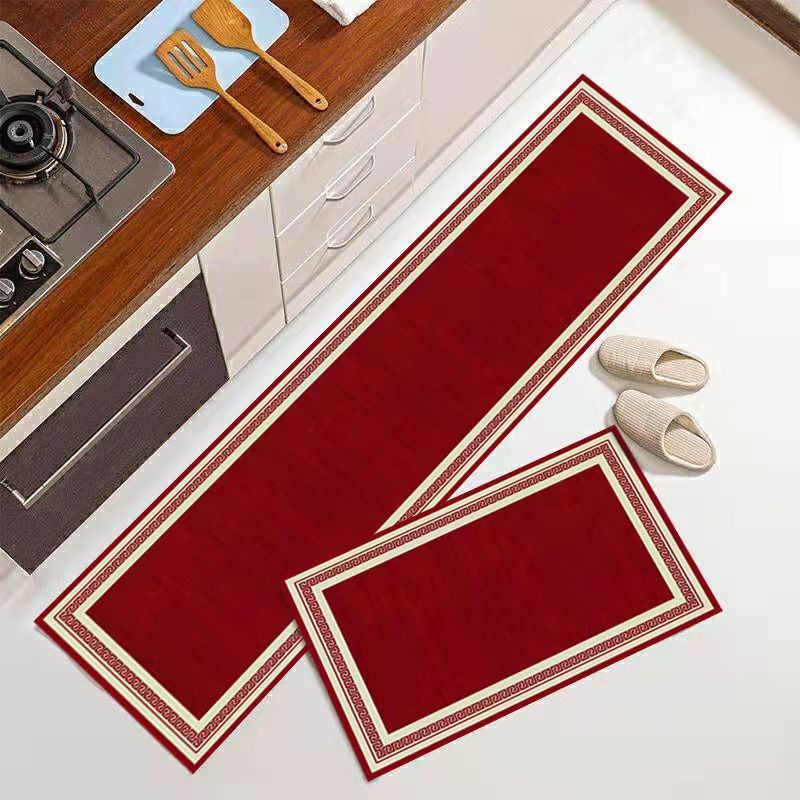 Anti-slip Kitchen Floor Mat Blue Lattice Rug Bath Long Strip Absorption Doormat Entrance Balcony Living Room Household Carpet