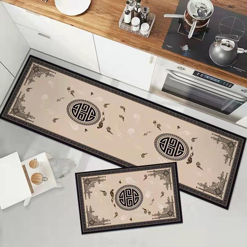 Anti-slip Kitchen Floor Mat Blue Lattice Rug Bath Long Strip Absorption Doormat Entrance Balcony Living Room Household Carpet