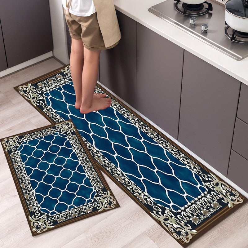 Nordic Style Kitchen Floor Mat Carpet Long Strip Modern Home Decor Non-Slip Absorbent Entrance Doormat Living Room Foot Mats