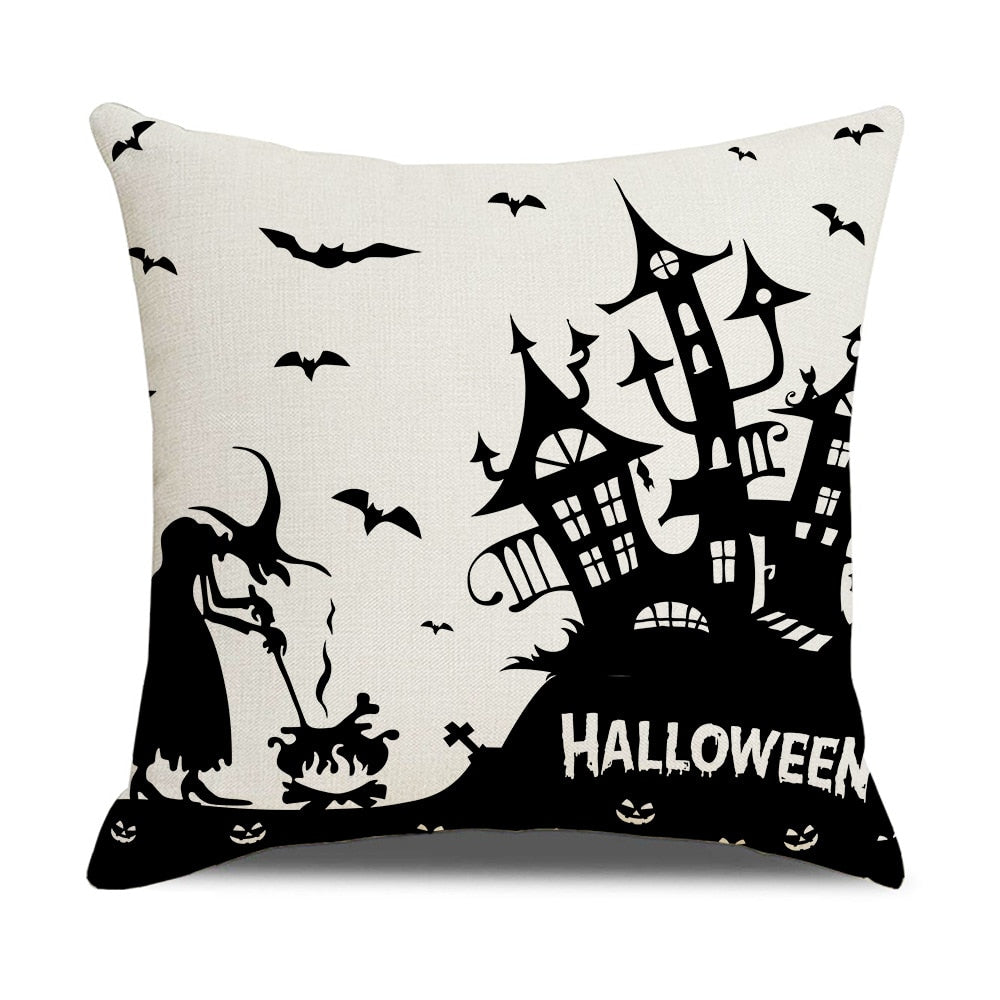 Fall Halloween Pumpkin Cushion Cover 18x18 Inches Trick or Treat Farmhouse Decor Home Throw Pillow Covers for Couch Decorations