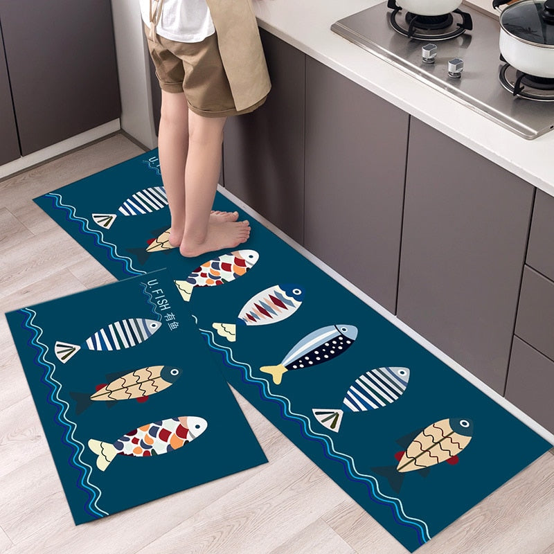 Nordic Style Kitchen Floor Mat Carpet Long Strip Modern Home Decor Non-Slip Absorbent Entrance Doormat Living Room Foot Mats