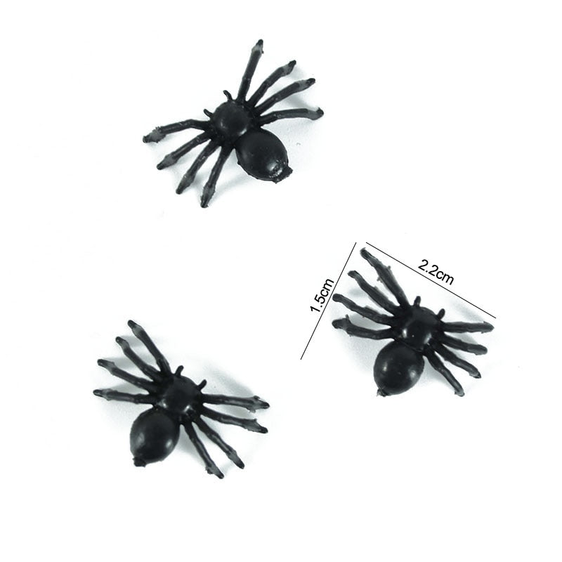 50pcs Mini Luminous Spiders Scary Props Halloween Decoration Glow In The Dark for Haunted House Bar Party Decor Simulation Toys