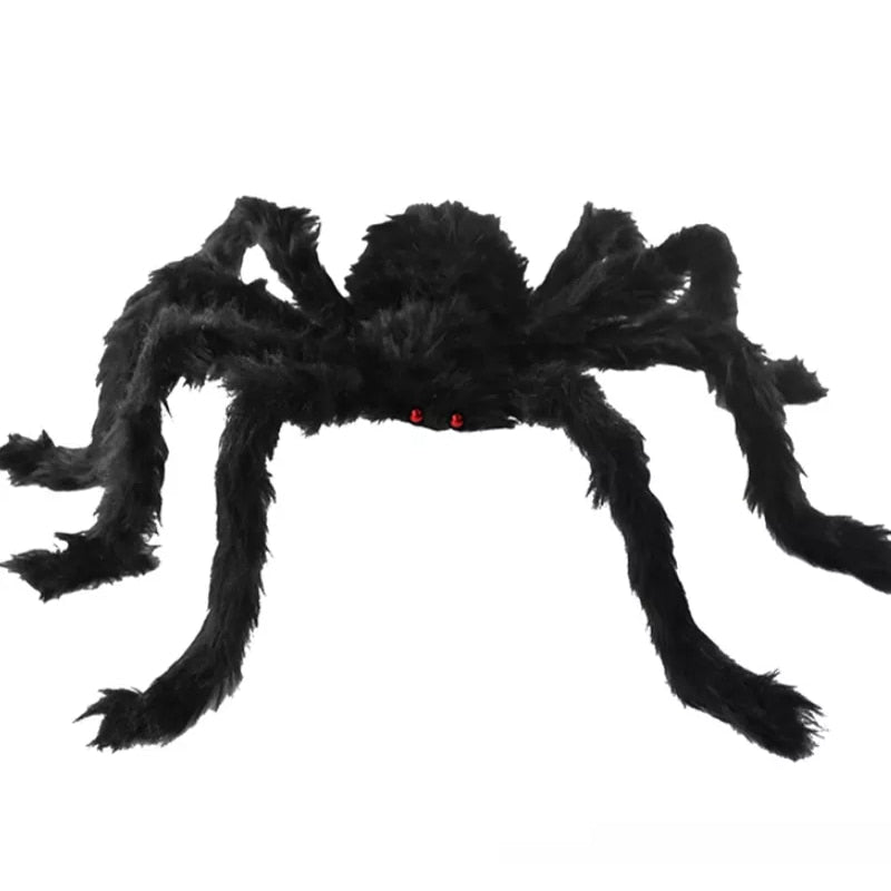 150/200cm Black Scary Giant Spider Huge Spider Web Halloween Decoration Props Haunted House Holiday Outdoor Giant Decoration