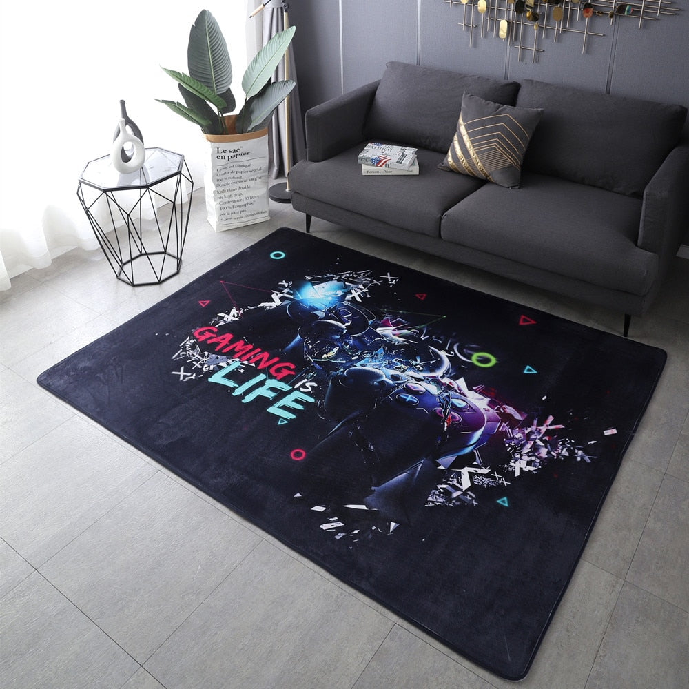 Anime Gamer Controller Kids Play Area Rugs Child Game Floor Mat Cartoon Pattern 3D Printing Carpets for Living Room 2022 New