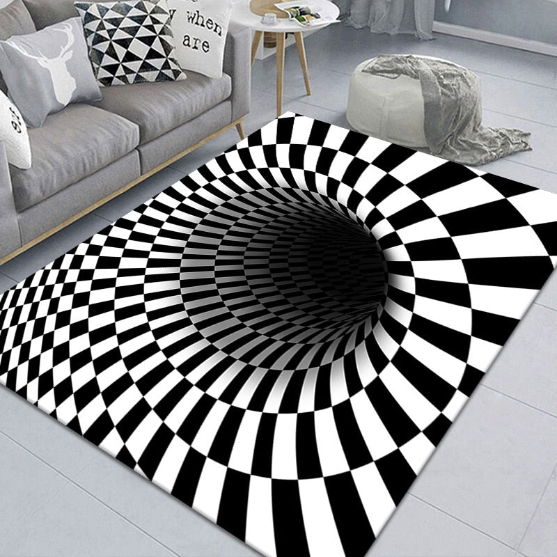 Abstract Geometric Optical Doormat 3D Vortex Illusion Carpet Entrance Door Floor Mats Non-slip Floor Mat Living Room Decor Rugs