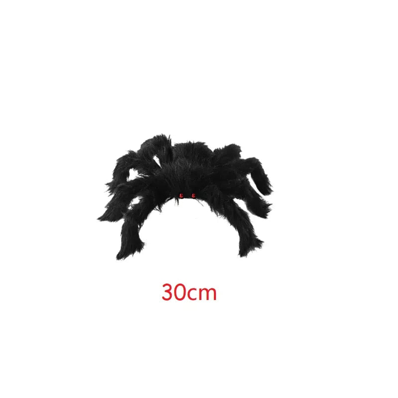 150/200cm Black Scary Giant Spider Huge Spider Web Halloween Decoration Props Haunted House Holiday Outdoor Giant Decoration