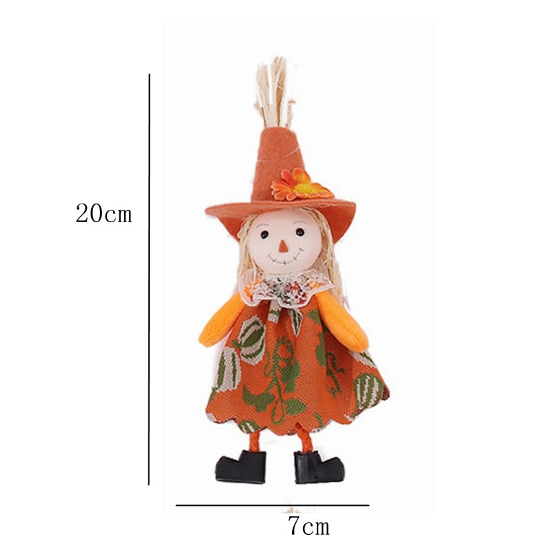 1pc Halloween Doll Bar Decor Pumpkin Ghost Witch Black Cat Pendant Scary Halloween Kids Gift Halloween Party Decoration for Home