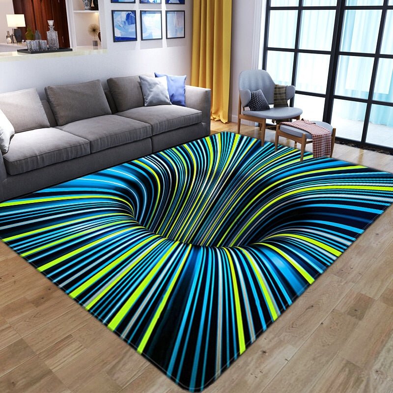 Abstract Geometric Optical Doormat 3D Vortex Illusion Carpet Entrance Door Floor Mats Non-slip Floor Mat Living Room Decor Rugs