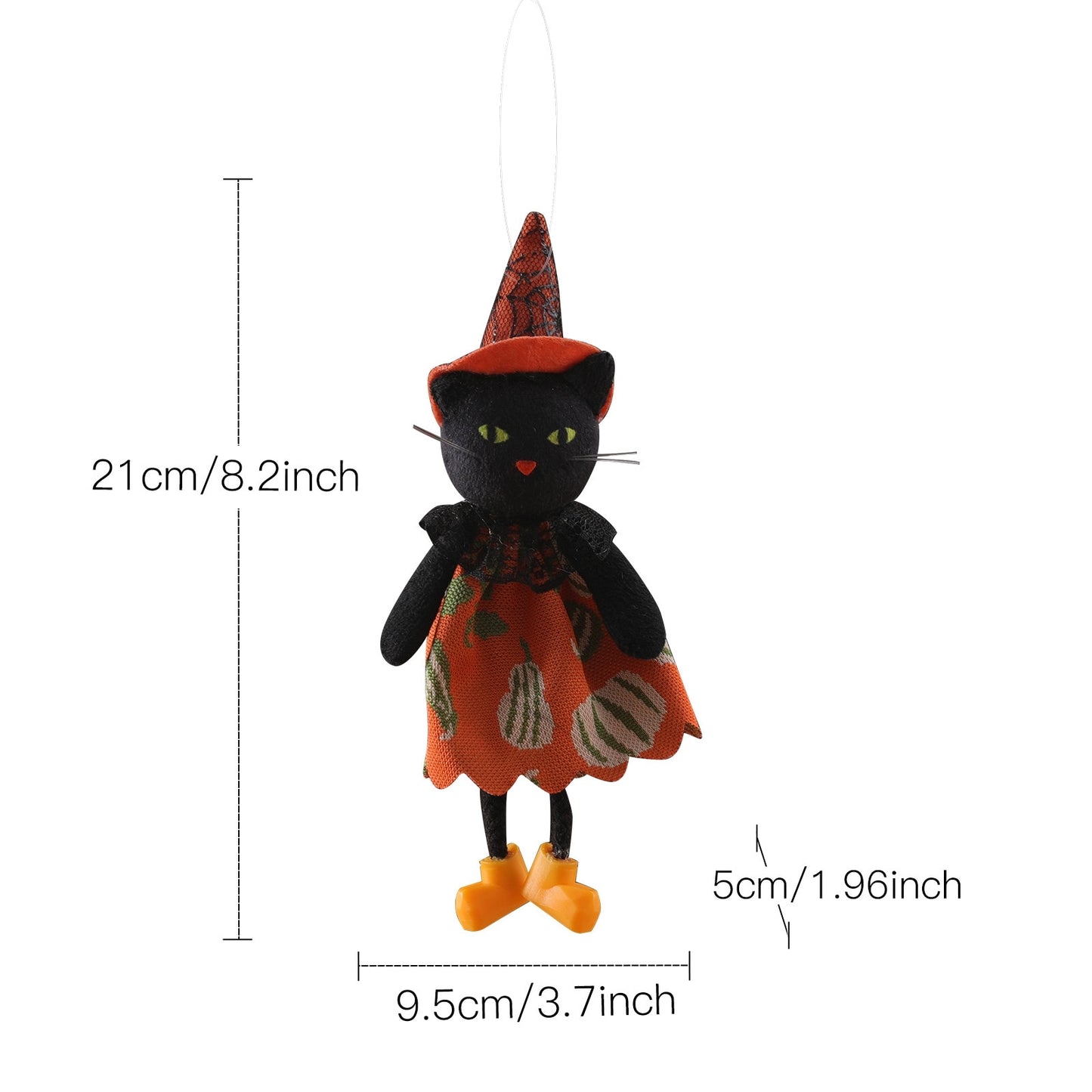 1pc Halloween Doll Bar Decor Pumpkin Ghost Witch Black Cat Pendant Scary Halloween Kids Gift Halloween Party Decoration for Home