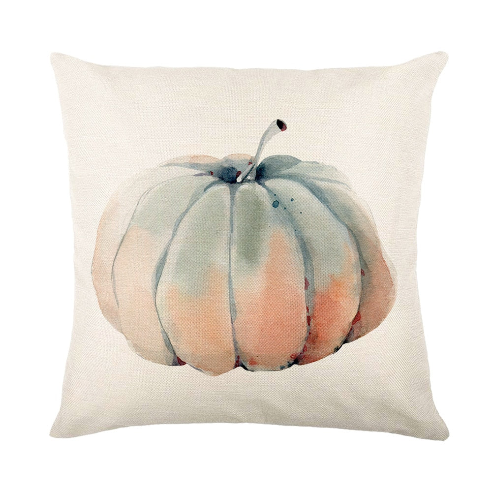 Autumn Maple Leaves Pumpkin Pillowcase 45x45cm Home Party Decorations Happy Thanksgiving Throw Pillow Covers Linen Cushion Cover