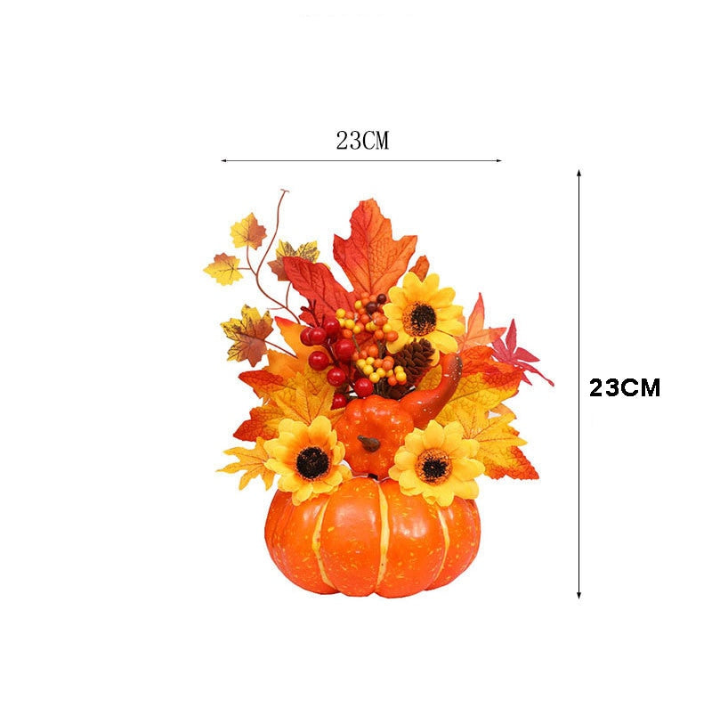 Harvest Artificial Pumpkin Maple Leaf Ornament Autumn Halloween Decorations Thanksgiving Party Fall Home Decor Photography Props