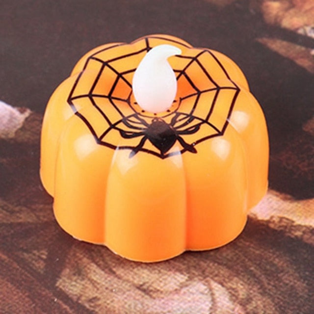 Horror Halloween LED Lights Hanging Ghost Halloween Party Decoration Scary Glowing Pumpkin Spider Lamp Outdoor Indoor Ornaments