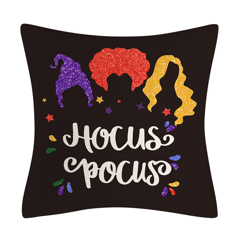 2022 New Linen Halloween Fall Cushion Cover 18Inch Trick or Treat Farmhouse Cat Witch Home Throw Pillow Covers for Couch Decor