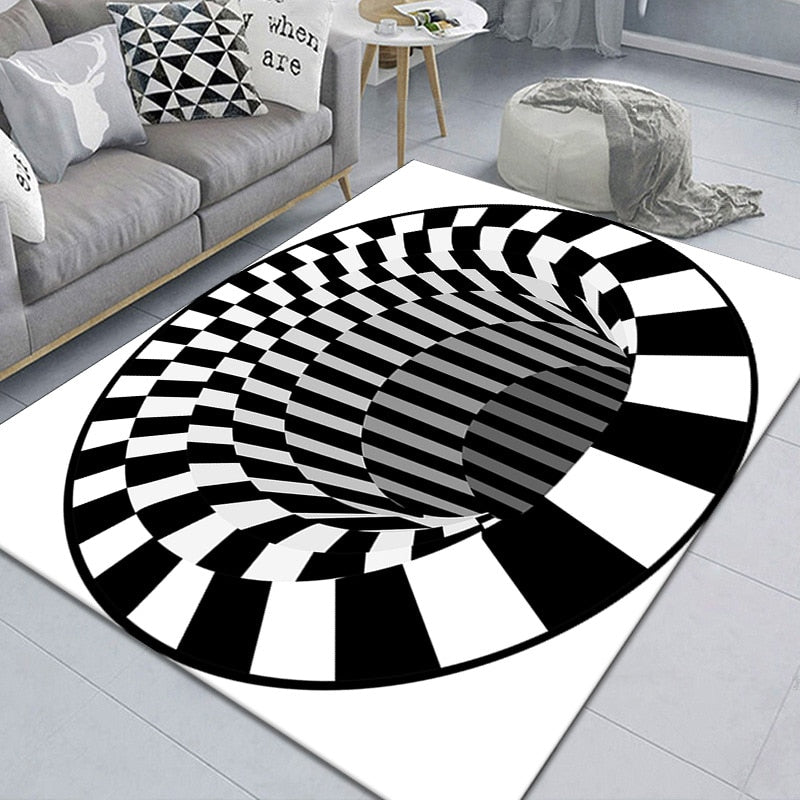 Abstract Geometric Optical Doormat 3D Vortex Illusion Carpet Entrance Door Floor Mats Non-slip Floor Mat Living Room Decor Rugs