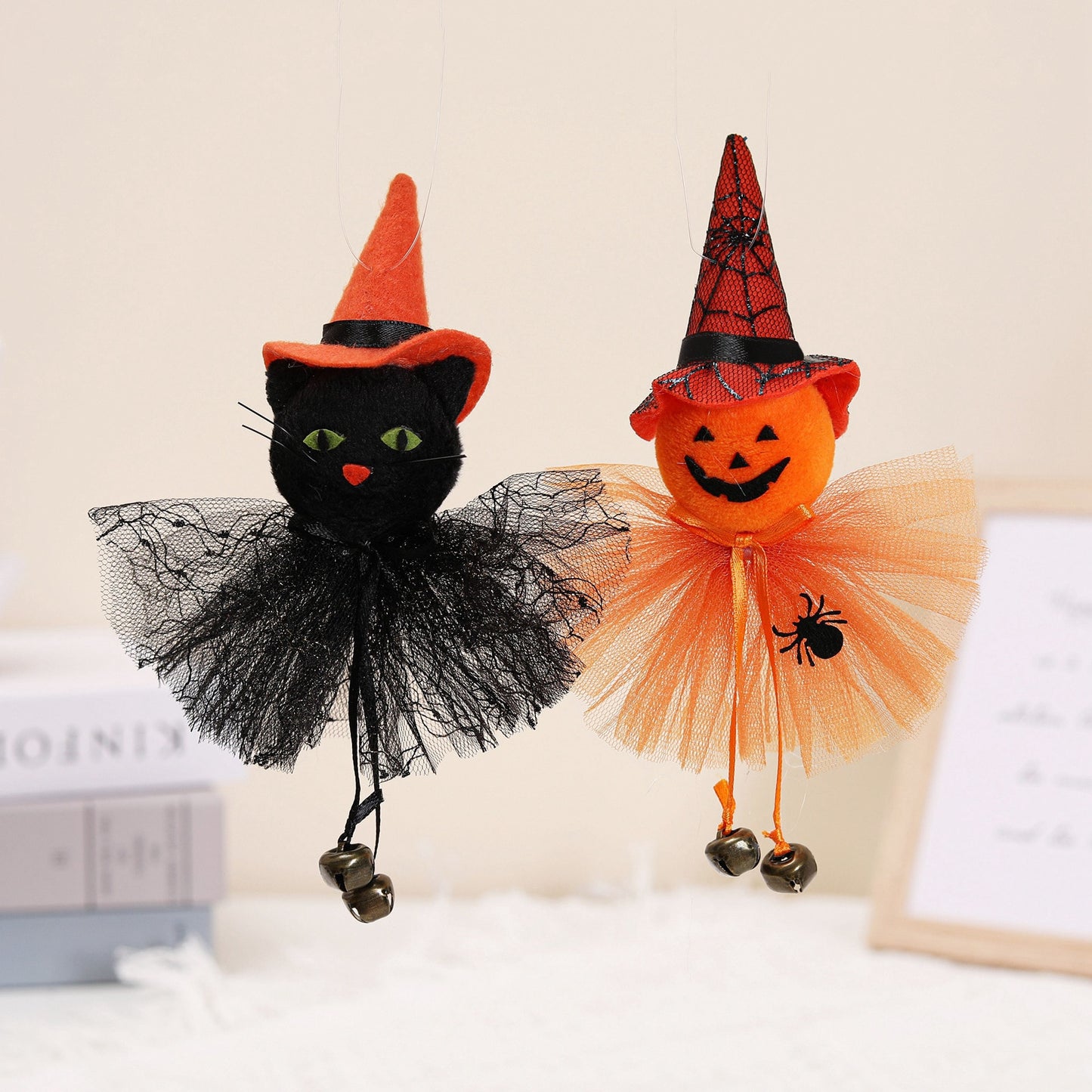 1pc Halloween Doll Bar Decor Pumpkin Ghost Witch Black Cat Pendant Scary Halloween Kids Gift Halloween Party Decoration for Home