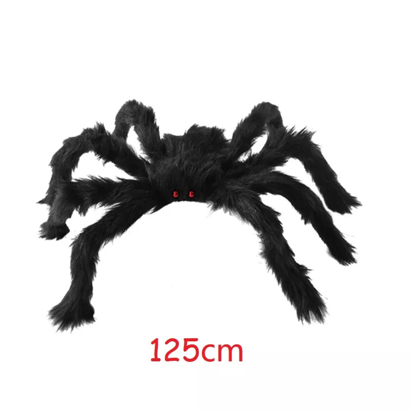 150/200cm Black Scary Giant Spider Huge Spider Web Halloween Decoration Props Haunted House Holiday Outdoor Giant Decoration