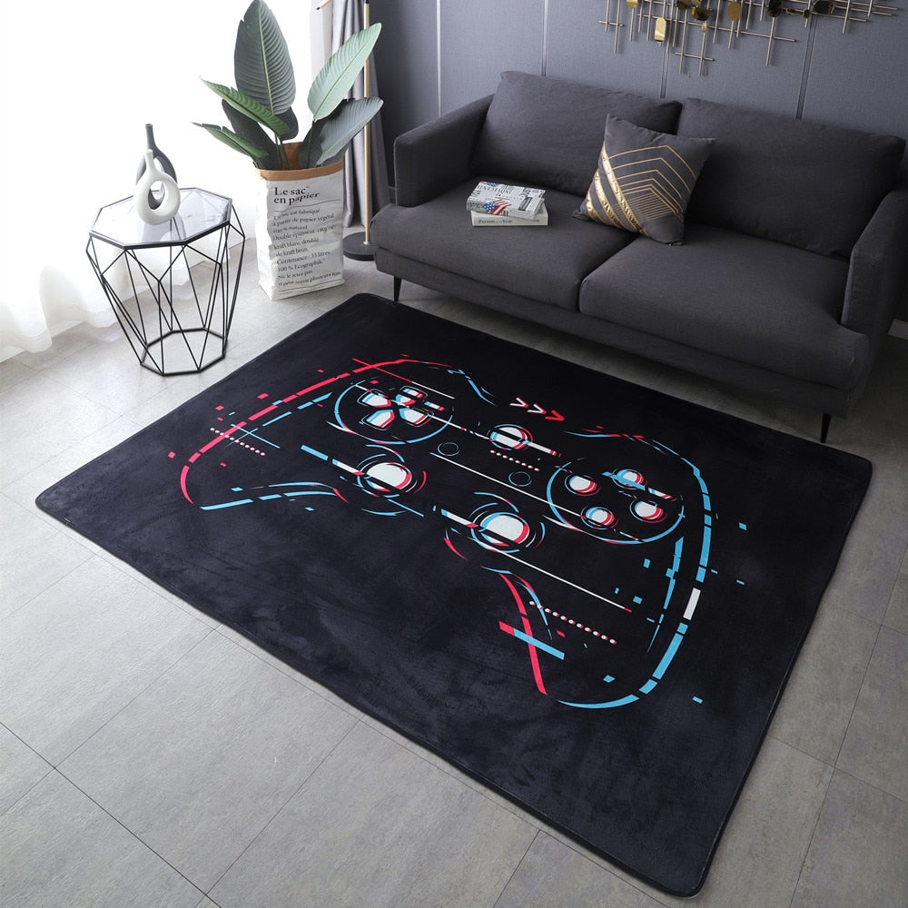 Anime Gamer Controller Kids Play Area Rugs Child Game Floor Mat Cartoon Pattern 3D Printing Carpets for Living Room 2022 New