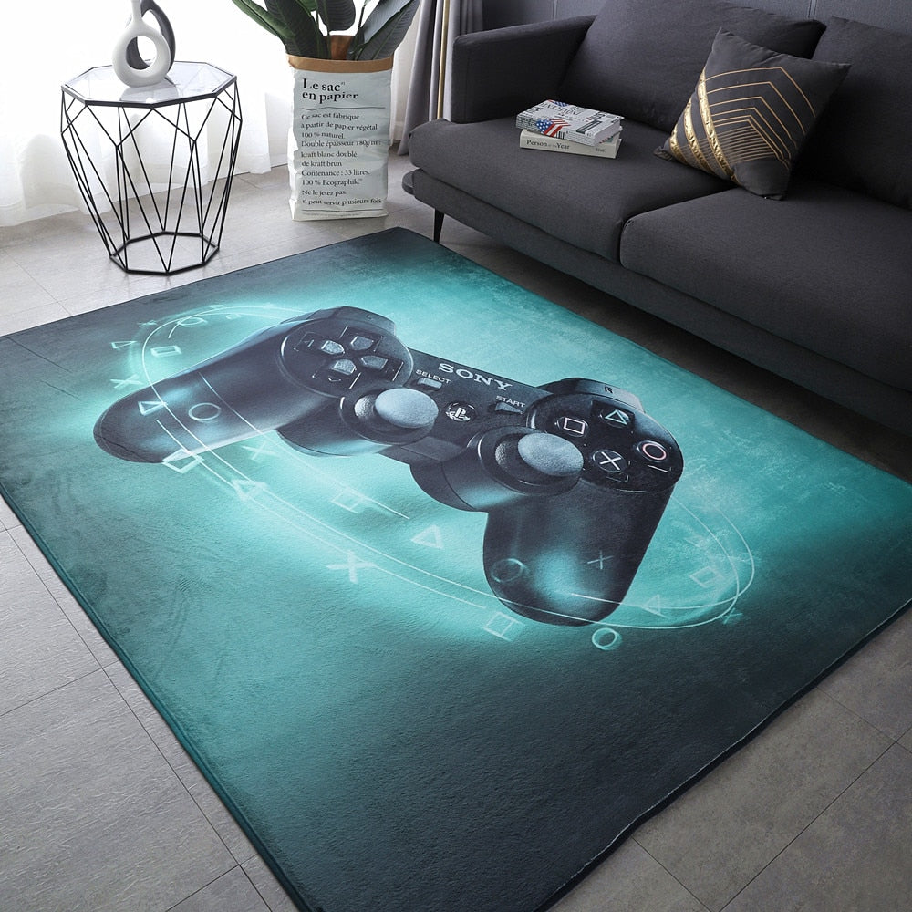 Anime Gamer Controller Kids Play Area Rugs Child Game Floor Mat Cartoon Pattern 3D Printing Carpets for Living Room 2022 New