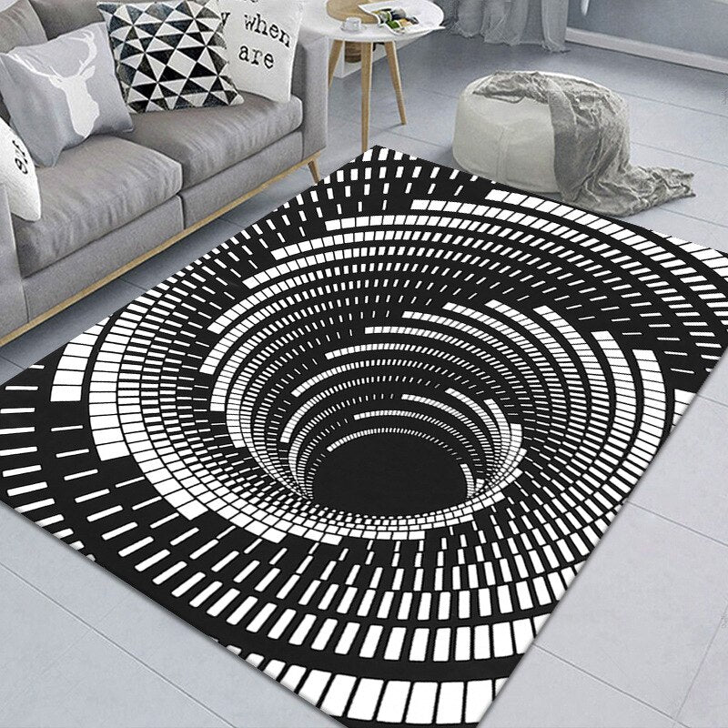 Abstract Geometric Optical Doormat 3D Vortex Illusion Carpet Entrance Door Floor Mats Non-slip Floor Mat Living Room Decor Rugs