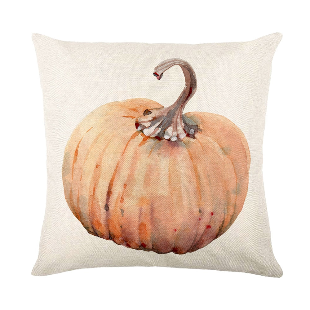 Autumn Maple Leaves Pumpkin Pillowcase 45x45cm Home Party Decorations Happy Thanksgiving Throw Pillow Covers Linen Cushion Cover