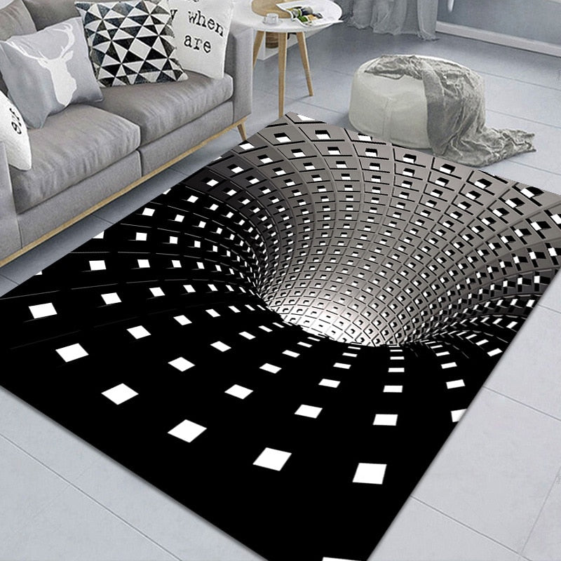 Abstract Geometric Optical Doormat 3D Vortex Illusion Carpet Entrance Door Floor Mats Non-slip Floor Mat Living Room Decor Rugs