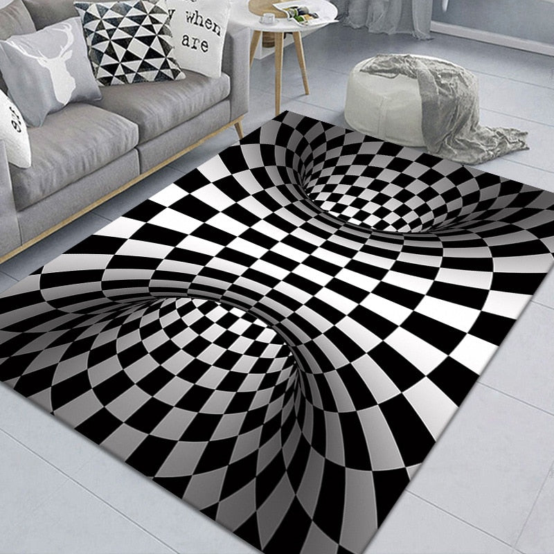 Abstract Geometric Optical Doormat 3D Vortex Illusion Carpet Entrance Door Floor Mats Non-slip Floor Mat Living Room Decor Rugs