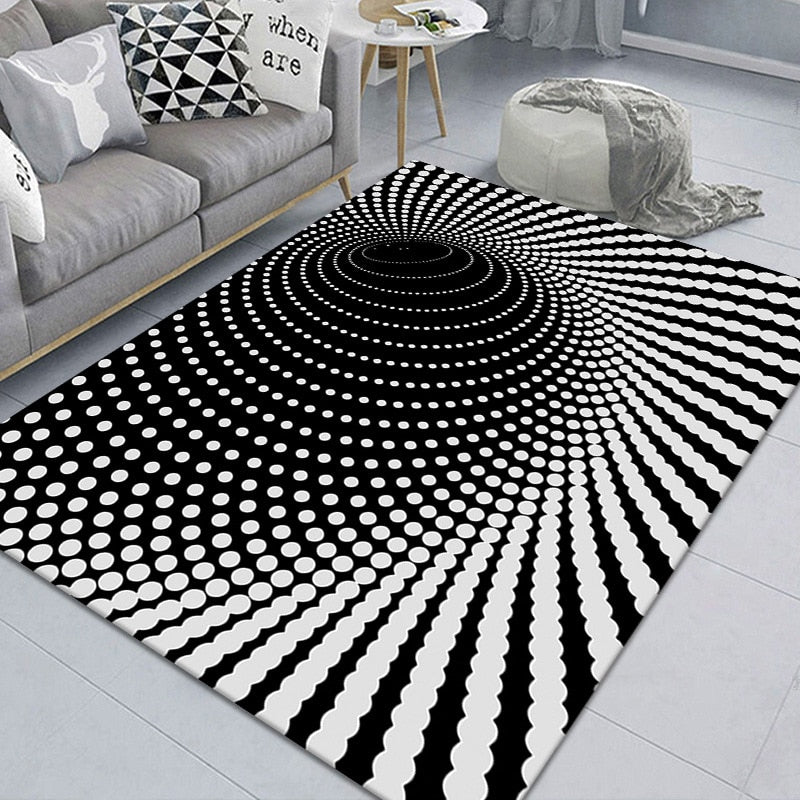 Abstract Geometric Optical Doormat 3D Vortex Illusion Carpet Entrance Door Floor Mats Non-slip Floor Mat Living Room Decor Rugs