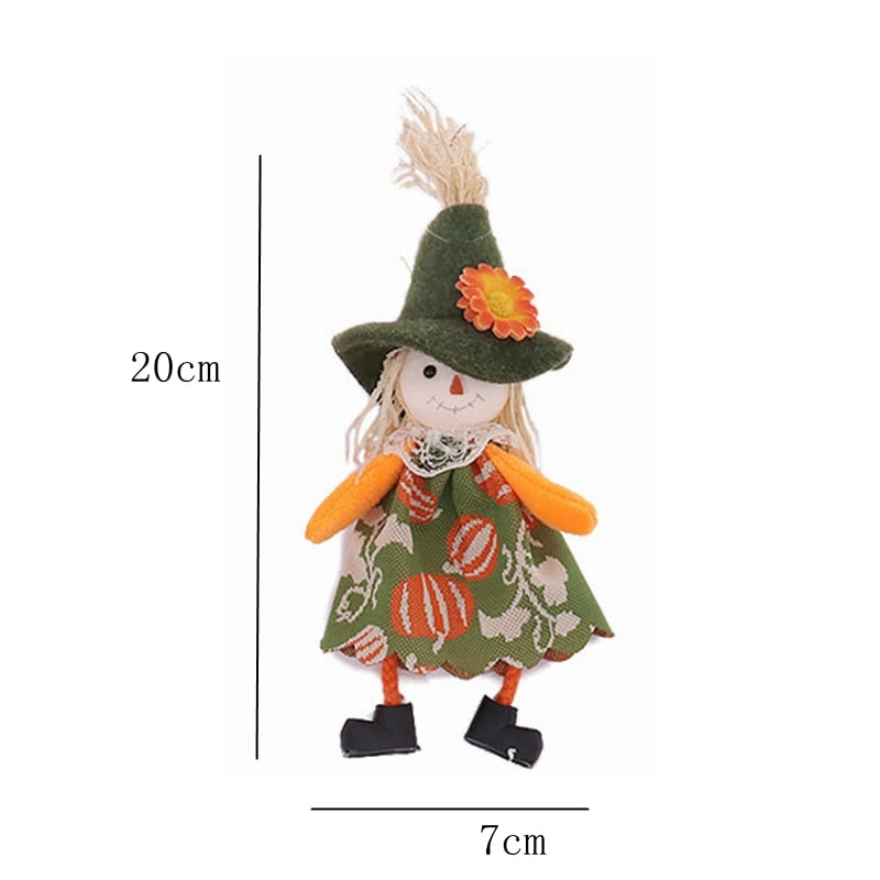 1pc Halloween Doll Bar Decor Pumpkin Ghost Witch Black Cat Pendant Scary Halloween Kids Gift Halloween Party Decoration for Home