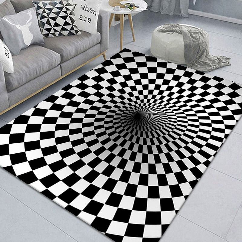 Abstract Geometric Optical Doormat 3D Vortex Illusion Carpet Entrance Door Floor Mats Non-slip Floor Mat Living Room Decor Rugs