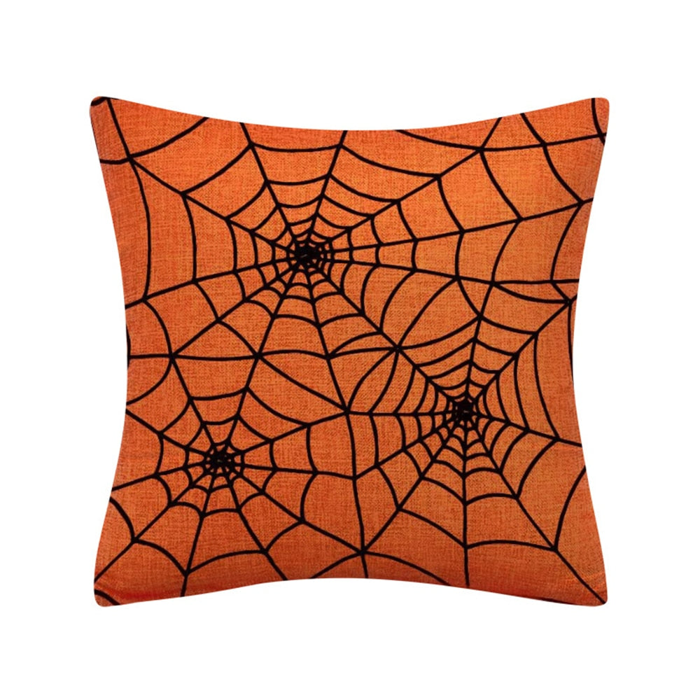 2022 New Linen Halloween Fall Cushion Cover 18Inch Trick or Treat Farmhouse Cat Witch Home Throw Pillow Covers for Couch Decor