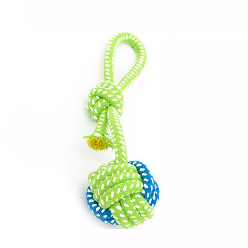 1PC Pet Supply Dog Toys Dogs Chew Teeth Clean Outdoor Training Fun Playing Green Rope Ball Toy For Large Small Dog Cat