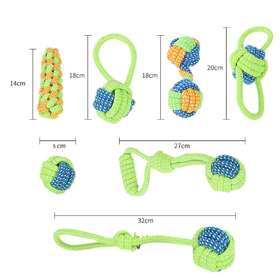 1PC Pet Supply Dog Toys Dogs Chew Teeth Clean Outdoor Training Fun Playing Green Rope Ball Toy For Large Small Dog Cat